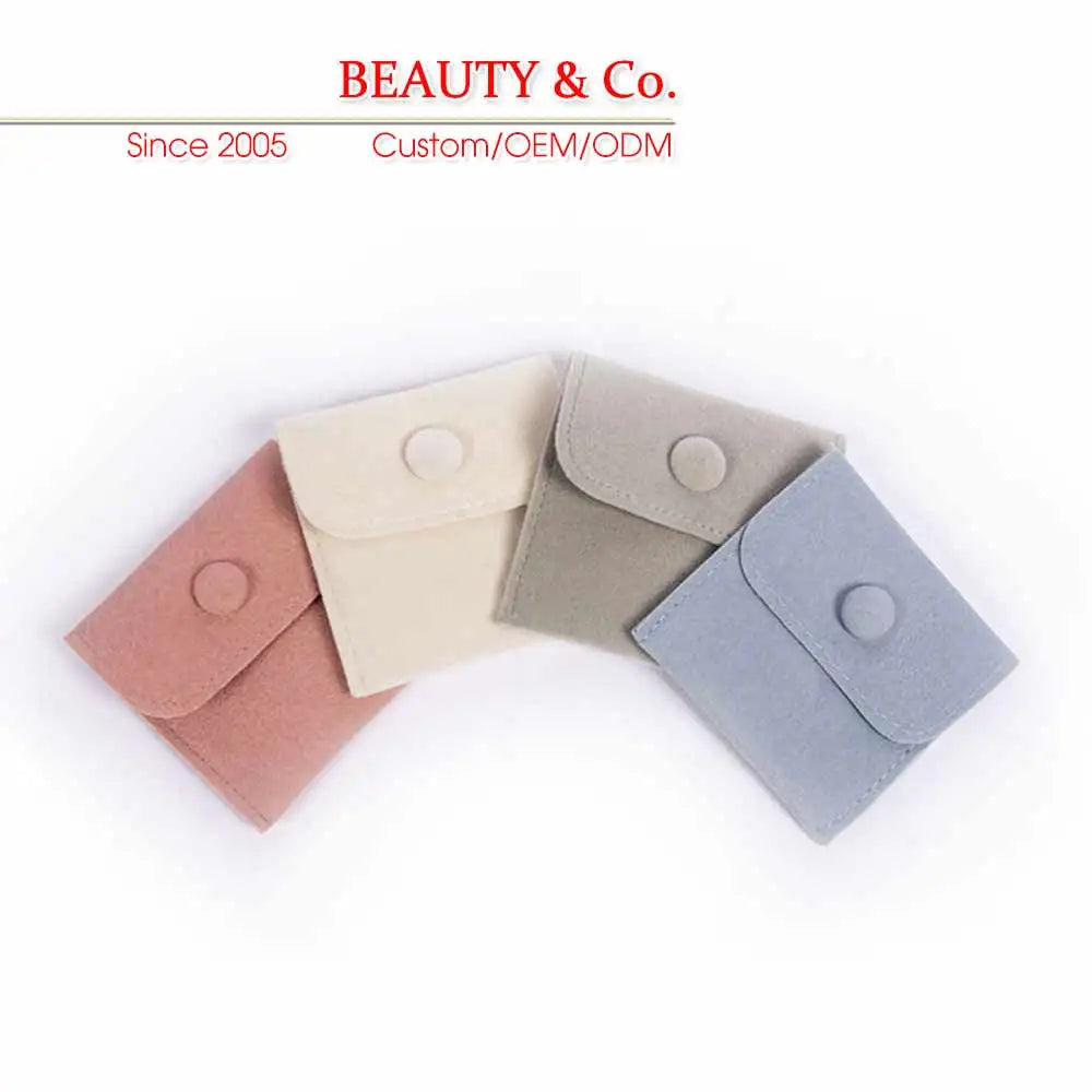 Wholesale Custom Velvet Embossed Gold/Black/Silver Logo Printing TUV Certified Jewelry Packaging Pouch for Jewellery