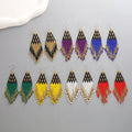 Colorful Handmade Seed Beads Earrings Boho Tassel Long Earrings for Women Jewelry
