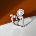 R1177 10-11mm Natural Freshwater Pearl Ring Accessory 925 Sterling Silver Adjustable Size Engagement Jewelry Ring for Women