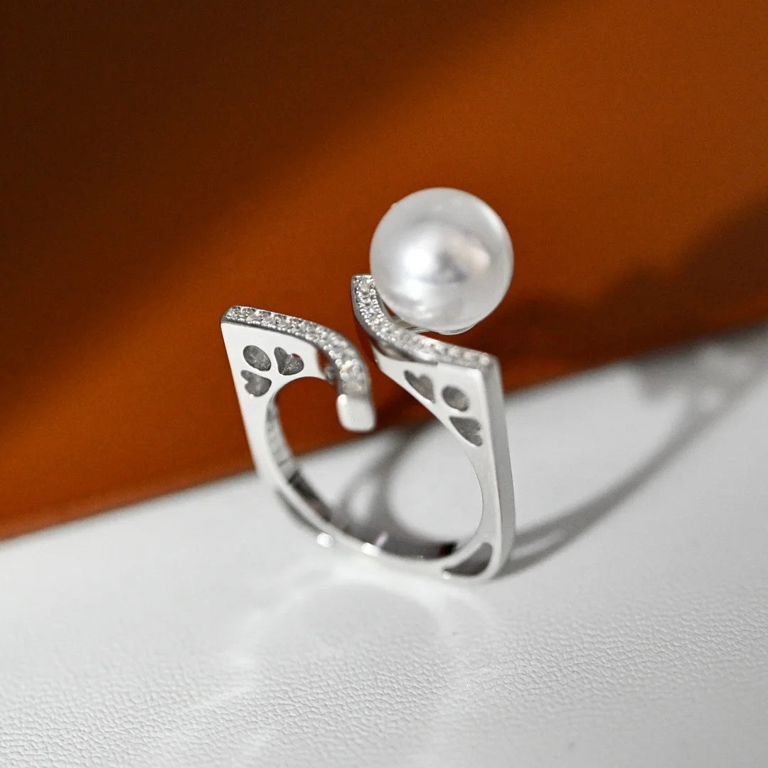 R1177 10-11mm Natural Freshwater Pearl Ring Accessory 925 Sterling Silver Adjustable Size Engagement Jewelry Ring for Women