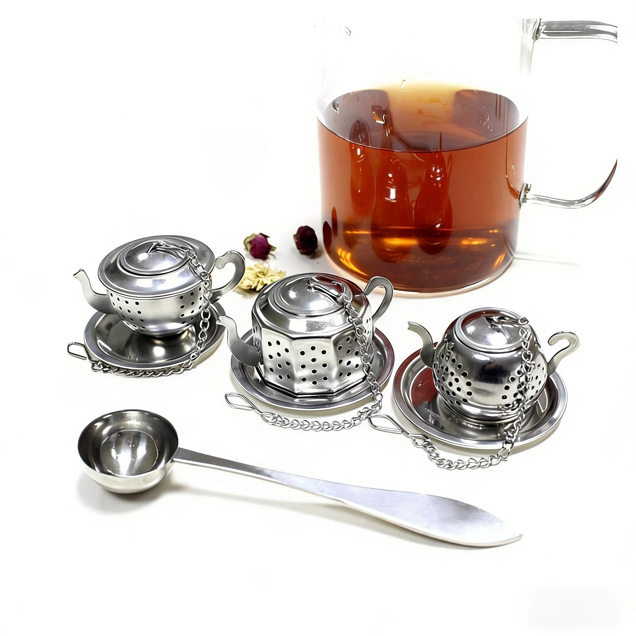 Hot Selling 3PCS Cute Mini Teapot Shape Loose Leaf Tea Infuser Set
