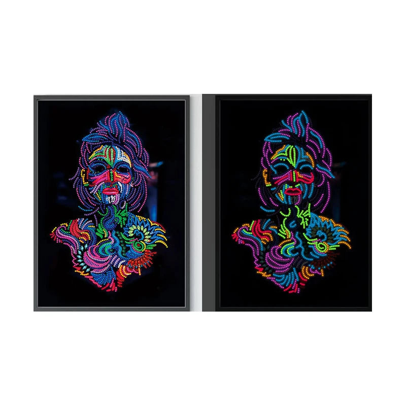 Display Art Painting Still Life Cartoon Fluorescent 5d Diy Luminous Diamond Painting