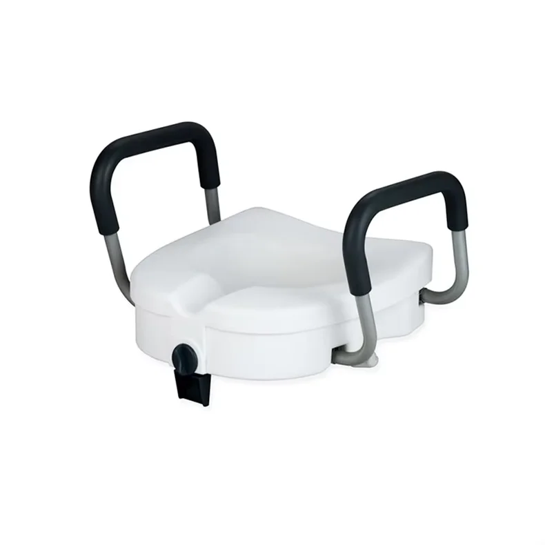 MSMT Heightened Adjustable Heavy Duty Toilet Seat Riser HDPE Aluminum 136kg Capacity Elderly Injured Equipment Bathroom