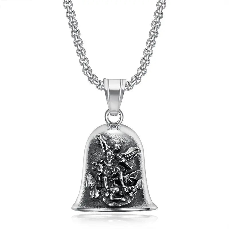 Motorcycle Bell Guardian Angel Drive Away Gremlin Biker Bell for Men Women Rider Riding  ST. Christopher Bell Good Luck Gift