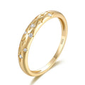 Huitan S925 Stars Design Round Imitated Diamond Gold Plated Eternity Band Ring for Sterling Silver Engagement CZ Rings Women OEM