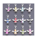 Colorful Alloy Angel Wing Pearl Beads Charm Dangle Pendant for DIY Necklace Bracelet Jewelry Making Wedding Baby Shower Gift