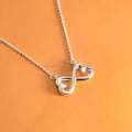 Hot Selling Women's Infinite Love Heart Pendant Necklace Silver Plating on Brass Trendy Link Chain for Anniversaries