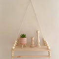 JUNJI Reclaimed Scaffold Board Wood Shelves Rustic Small Wall Decor with Hemp Rope Hanging for Home Storage