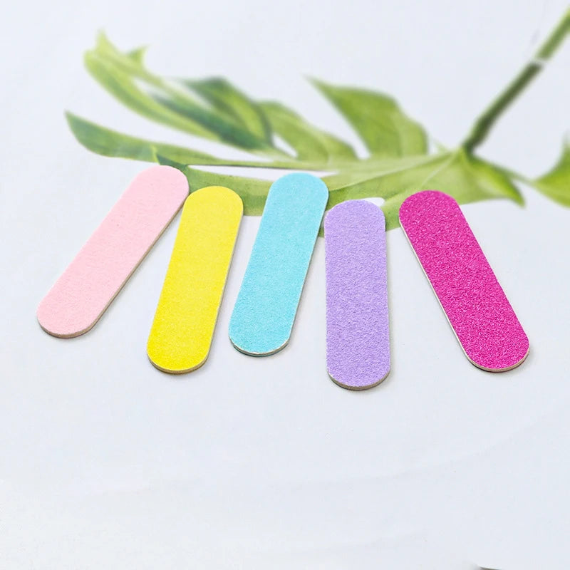 Factory Price Wholesale Disposable Mini Nail Files 180/180 Double Sided Colorful Professional Polish for Nail Care