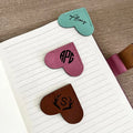 Custom Leather Bookmark Heart Shape Laserable Leatherette Bookmarks Readers Gift