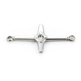 New Fine Polished Diamonds and Titanium Steel Stainless Steel Cross Pendant Pendants or Charms Type Jewelry