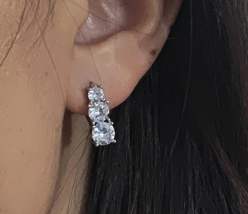 Wholesale Fashion Fine Jewelry Women Accessories Fashion Jewelry Earrings Zircon Gold Plated Hoop Earrings Sterling Silver 925