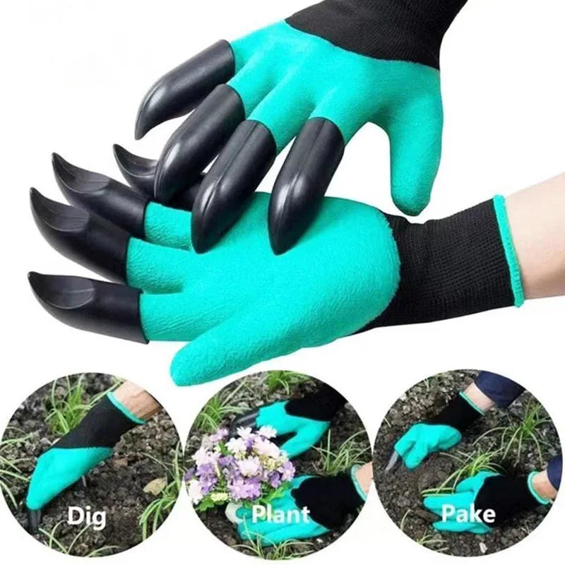 Working Labor Horticultural Planting Gloves Digging Breathable Garden Gloves With Single Double Fingertips Claws