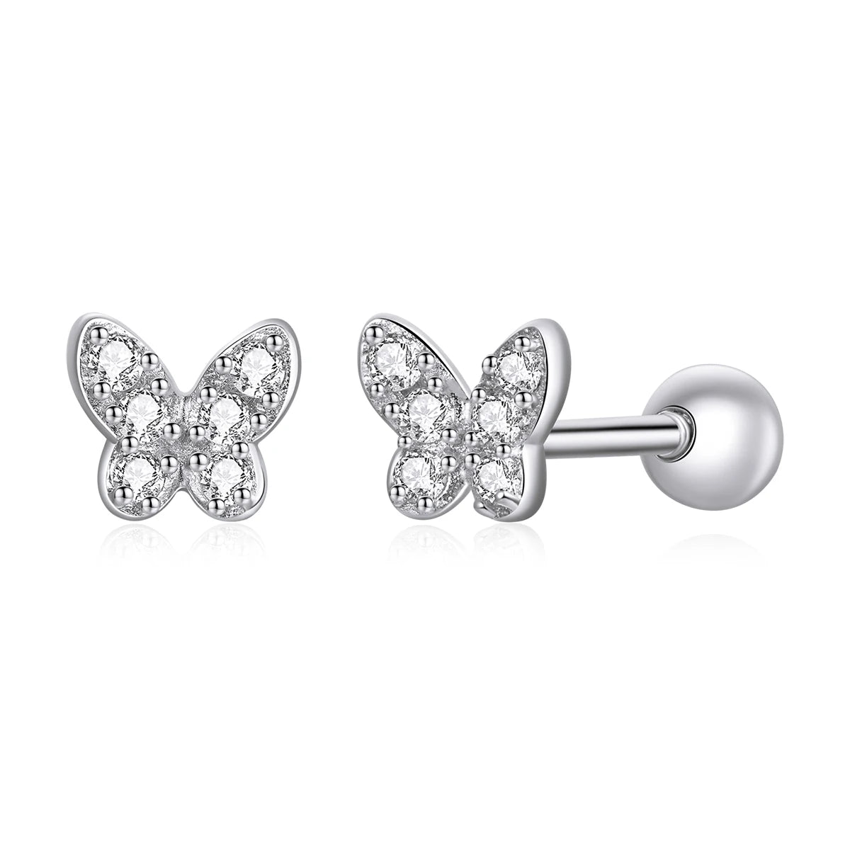 Factory HOT 925 Sterling Silver Spirit Butterfly Stud Earrings Animal Stud Earrings for Women Fashion Jewelry SCE1116