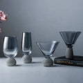 Gift Wholesale Light Luxury Silver Diamond Crystal Glass Smoke Grey champagne Glass