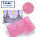 New Arrival Crown Castle Fondant Silicone Impression Mat Mold Fondant Lace Mat Cake Decoration Baking Accessories