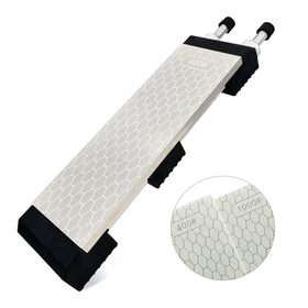 8 Inch Diamond Sharpening Stone with Rubber Base 400/1000 Grit Extra Fine Double-Sided Diamond Whetstone Knife Sharpener