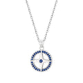 Fast Shipping 925 Sterling Silver Four-pointed Star Compass Pendant Necklace Inlaid Noble Sapphire Zirconia Unisex
