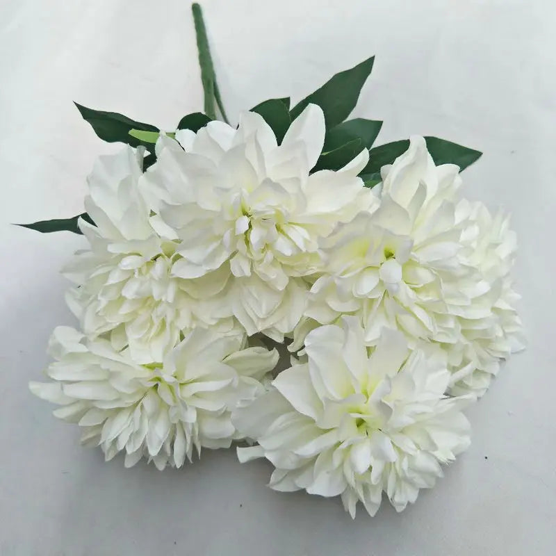 Wholesale Silk 7 Heads Dahlia Artificial Flower for Wedding Decoration Flower