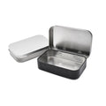 Metal Rectangular Hinged Tin Box Containers Black Mini Portable Box Small Storage Kit Home Organizer
