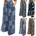 Casual Women's XS Flat Canvas Cotton Yoga Pants High Waist Wide Leg Digital Printing Skinny Spring Flare Cargo Washed Technique