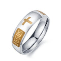 Fashion Wholesale New Arrival Corrode Effect Religious Cross Design 316l Stainless Steel Jewelry Jesus Ring