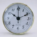 2.8 Inch 70 mm Arabic Numeral Quartz Clock Insert with Gold Trim and White Face