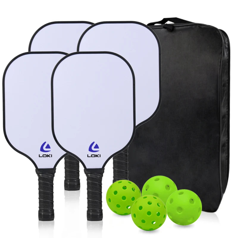 Loki Manufacturer Directly USAPA Approved Pickleball Paddle Set 14mm Pickle-ball Paddle Racket With 4 Paddles and 4 Pickleballs