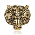 Vintage Animal Face Head Brooch Lapel Pin Women Men Jewelry Clothing Accessories Metal Alloy Tiger Brooch Pin