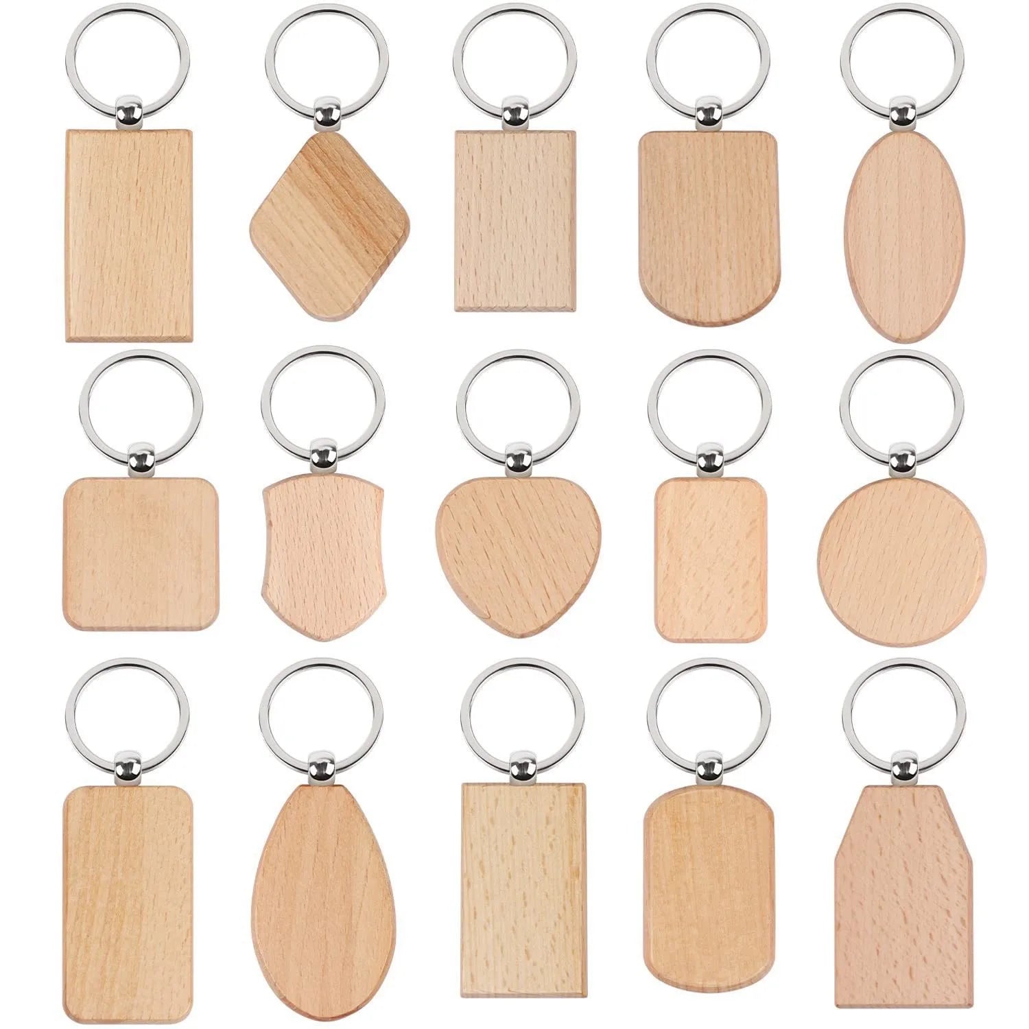 CUSTOM Logo Laser Engraving Blank Wood Keychain for Promotional Gift