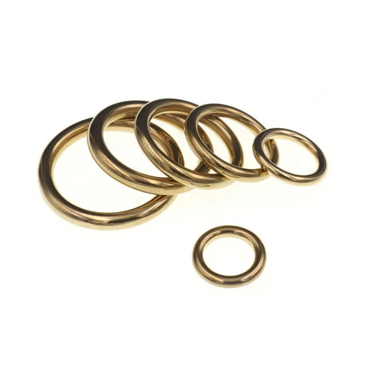 Dog Leash Hardware Keychain Bag Parts Solid Brass O Rings Natural Brass O Ring