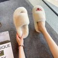 New Spring Autumn Slippers Women Soft Bottom Home Fashion Ladies Pink Fur Plush Slippers