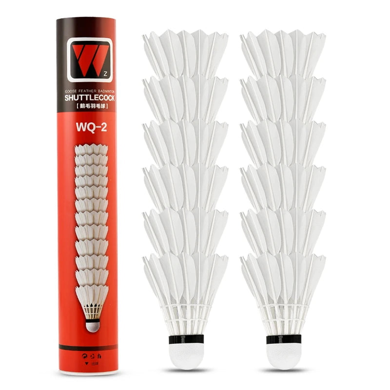 Factory Wholesale Best Sell Professional 12pcs Goose Curving Feather Badminton Shuttlecock