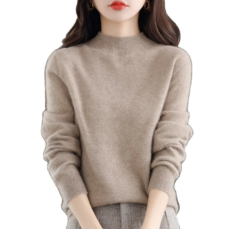 S-XXL Cardigan High Collar Autumn and Winter Warm Pullover Cashmere Sweater With Long Sleeve Underneath the Base Coat