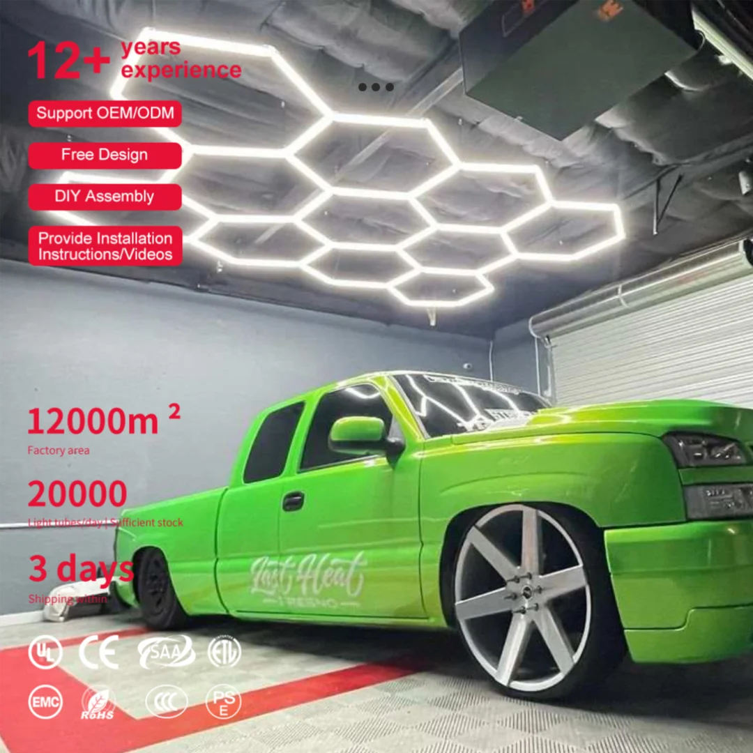 Zoneng Garage Auto Detailing Light Hexagon Led Light for Car Wash Ceiling Lighting