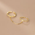 925 Sterling Silver Gold Plated Chain Ring Adjustable Open Cross Shape Cubic Zirconia Knuckle Rings Fashion Jewelry for Women