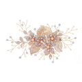 SLBRIDAL Handmade Crystal Rhinestone Alloy Flower Leaf Bridal Hair Clip Barrettes Wedding Hair Accessories Women Hair Jewelry