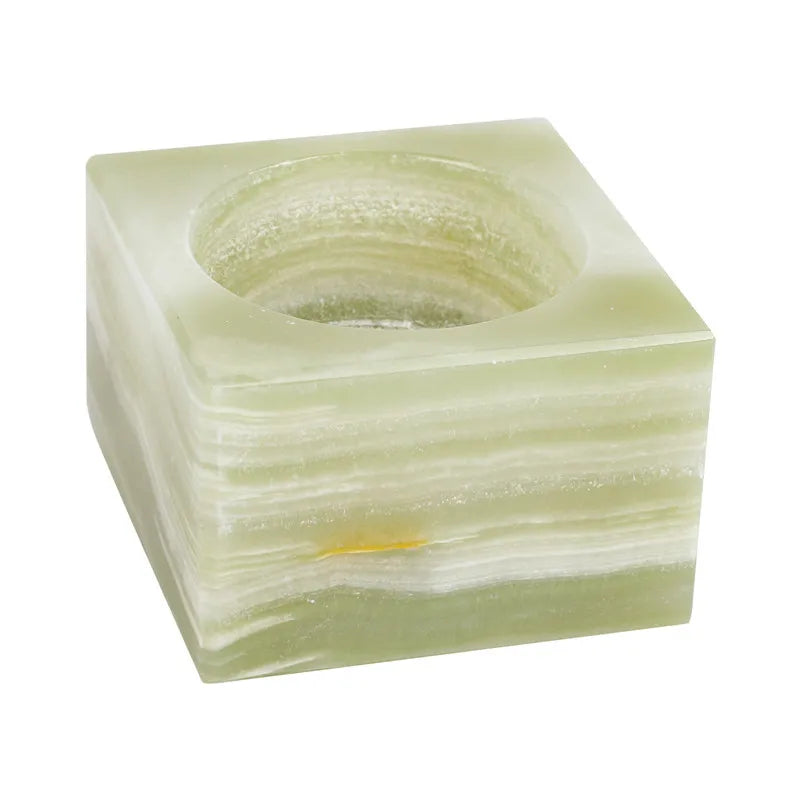 Wholesale Cheap Beautiful Church Decorative Custom Bulk Votive Tealight Crystal White Green Jade Candle Holder for Home Decor
