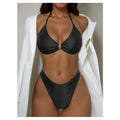 New Design Italy Luxury Strappy Active Textured Swimwear Women Custom Swim Suit Big Boob Strapless Crinkle Bikini Set 2025