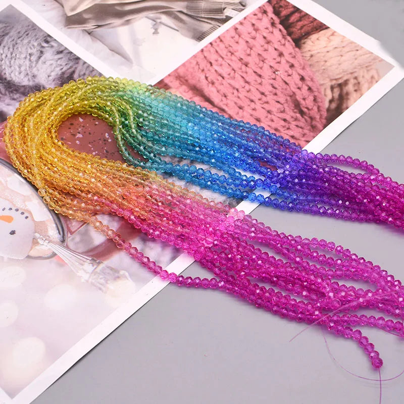 2mm 4mm 6mm Faceted Crystal Glass Beads  Round Glass Beads for Jewelry Making Loose Spacer Glass Seed Beads