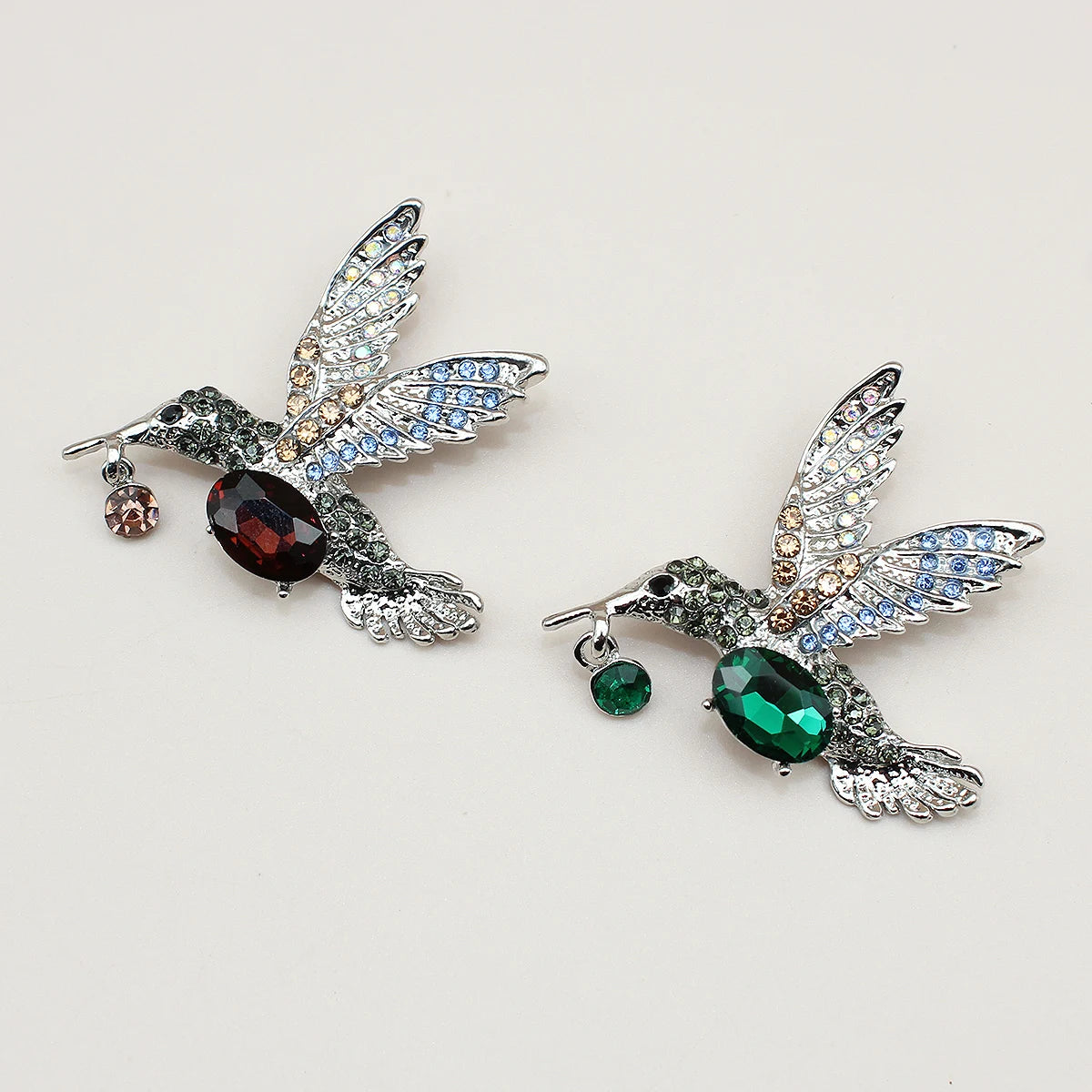 Jachon Stylish Crystal Alloy Diamond Hummingbird Corsage Accessories Fashion Shinny Bird Brooches