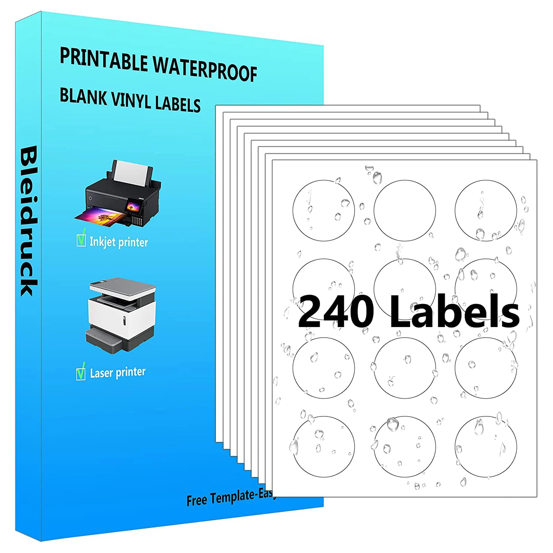 Waterproof Self-adhesive Stickers Paper Printable PET PP Glossy White Matt Die Cut Inkjet Laser Sticker Paper Sheet