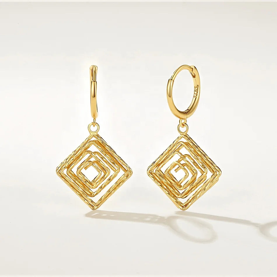 Nagosa Wholesale Jewelry Gold Vermeil 925 Sterling Silver Geometry Twisted Rhombus