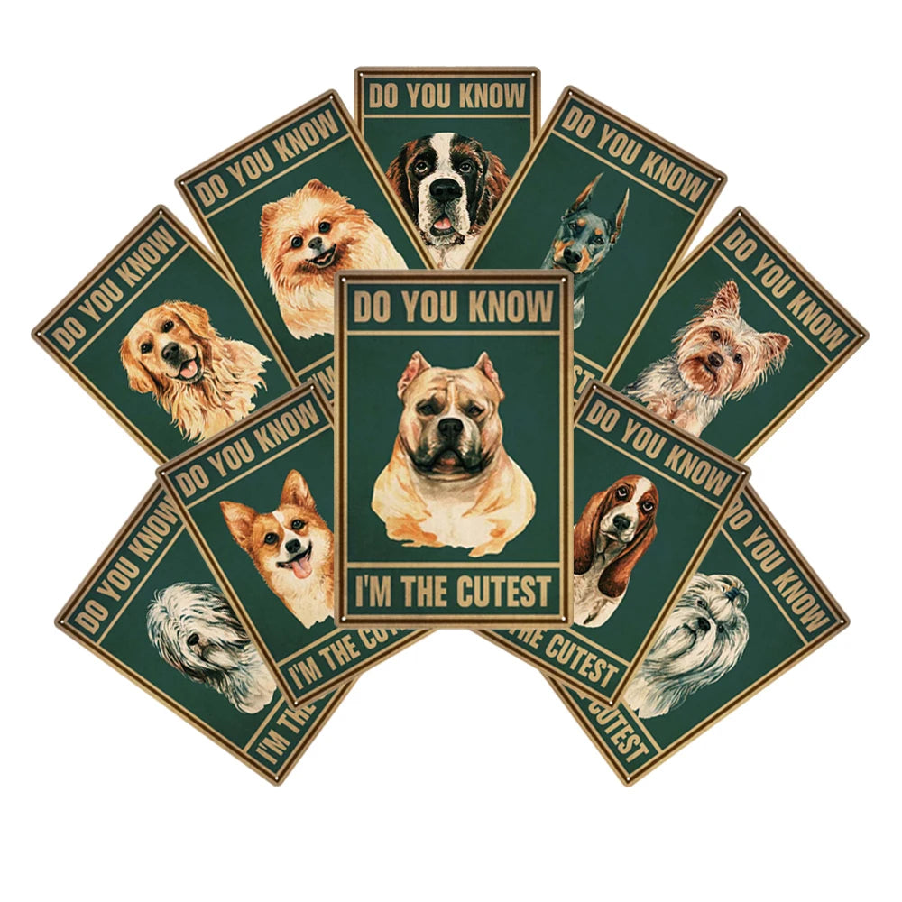 Vintage Pet Dog Metal Art Sign Wall Tin Signs Pub Bar Living Room Home Decor Retro Metal Poster