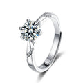 White Gold Moissanite Gem Silver 925 Adjustable Engagement Jewelry Ring Diamond Rings