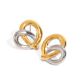 J&D 18K Gold Stainless Steel Polished Minimalist Trendy Jewelry Twisted Heart Hoop Earrings for Women