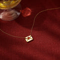 J&D Minimalist Detachable Envelope Love Heart Pendant Necklace Stainless Steel  Red CZ Inlaid Valentine's Day Gift for Women