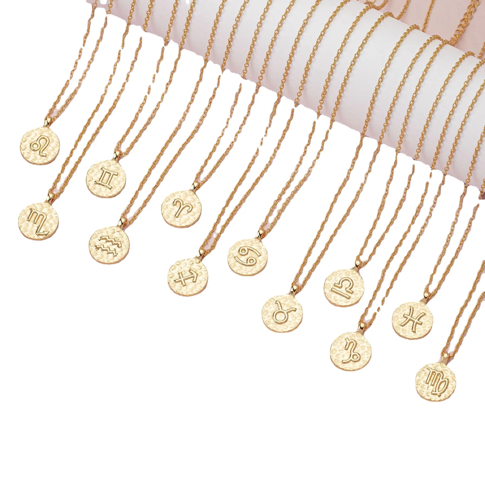 SC Fashion Pendant Necklace No Fade Gold Plated Necklace Zodiac Pendant Necklace for Men Women