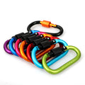 Aluminum Ally D Key Rings Hiking Clips Locking Carabiner Snap Hooks Spring Link Metal Key Chain Carabiner Clips with Screw Gate