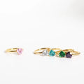 2023 Fashion Jewelry Zircon Rings Colorful Heart Shape Brass Moissanite Engagement Rings for Women
